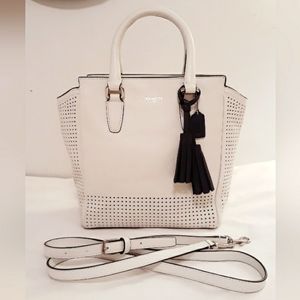 Coach White Leather Mini Tanner Convertible